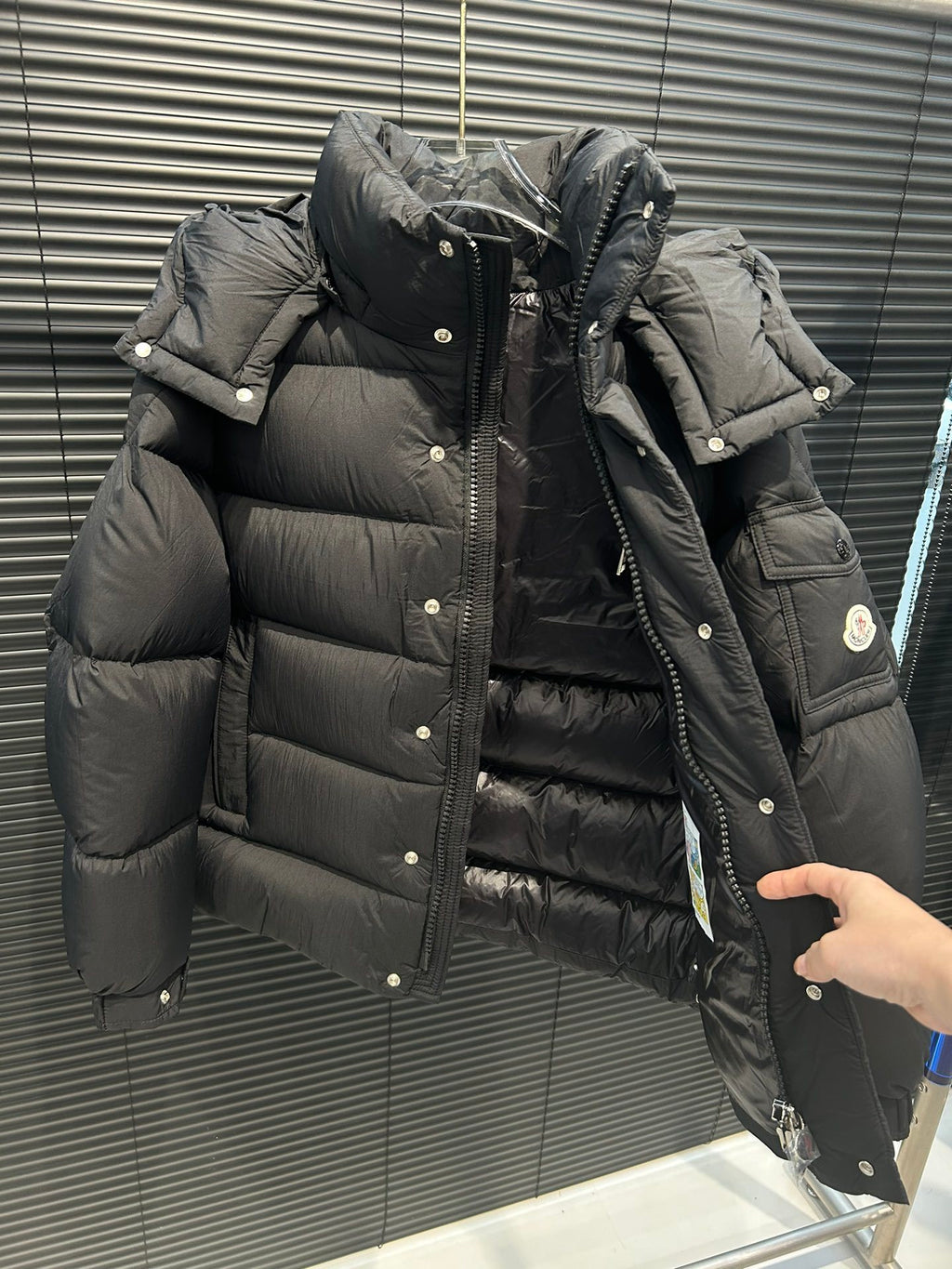 Moncler Maya Matte Hooded Puffer Jacket - Black