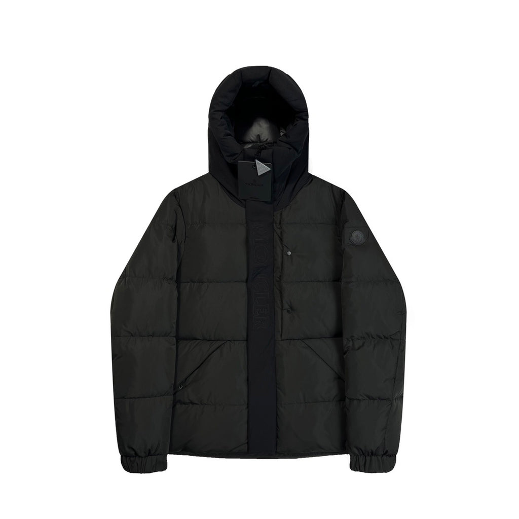Hooded Puffer Jacket with Contrast Front Panel