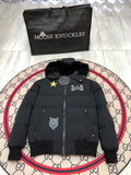 Moose Knuckles Unisex Multi-Patch Hooded Puffer Jacket – Black