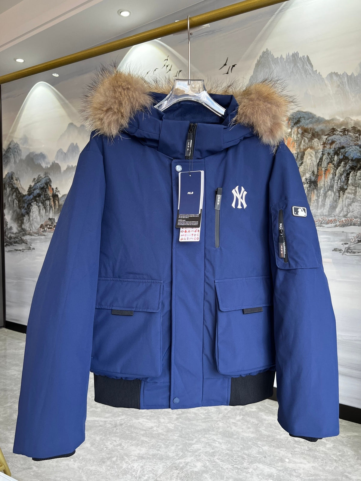 MLB New York Yankees Hooded Parka with Fur-Look Trim