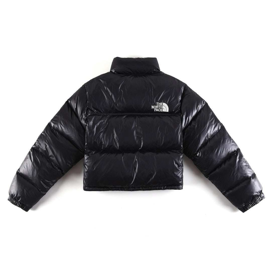 The North Face Cropped Glossy Puffer Jacket