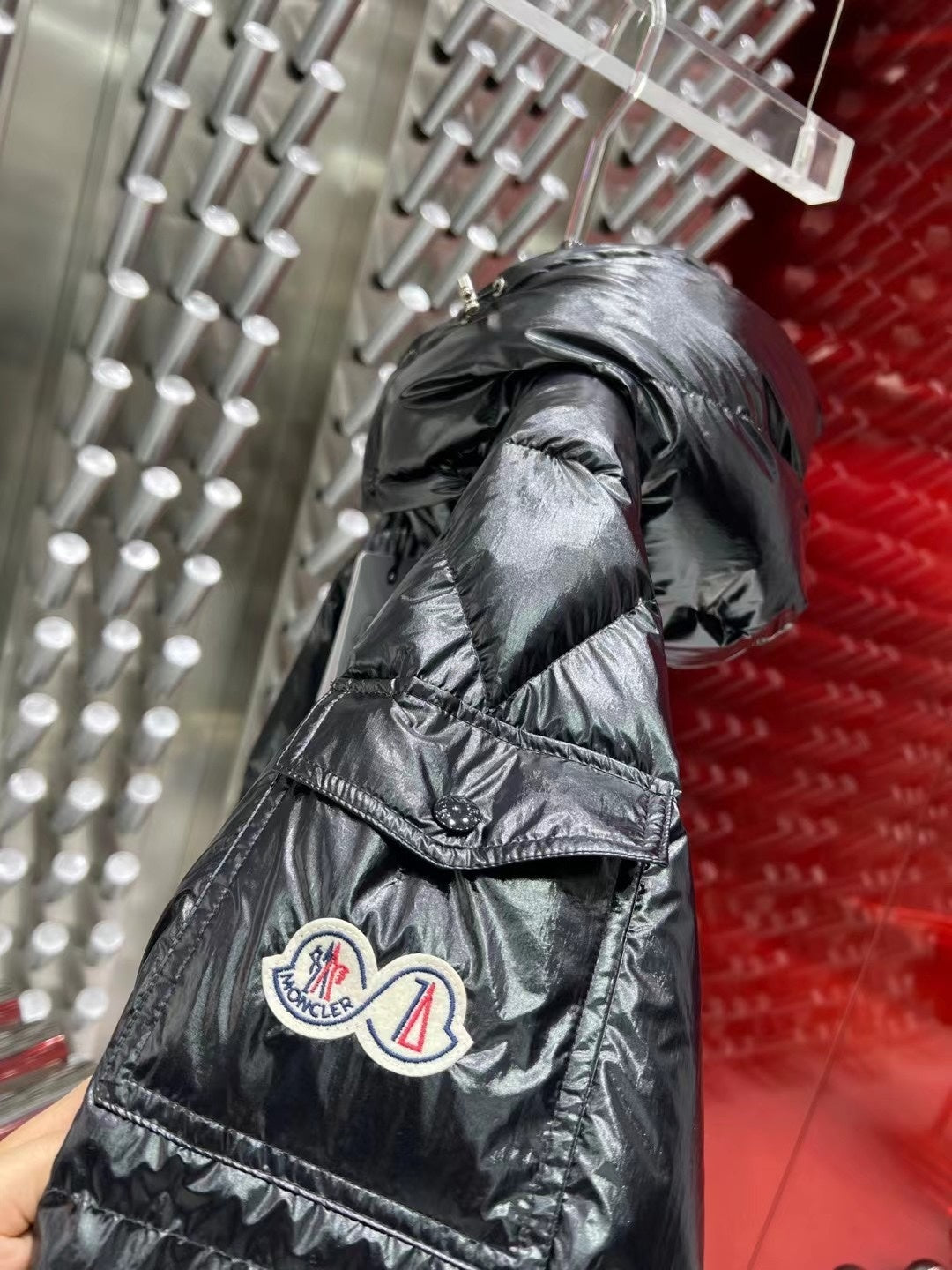 Moncler 70th Anniversary Hooded Puffer Jacket with Dual Logo Patch