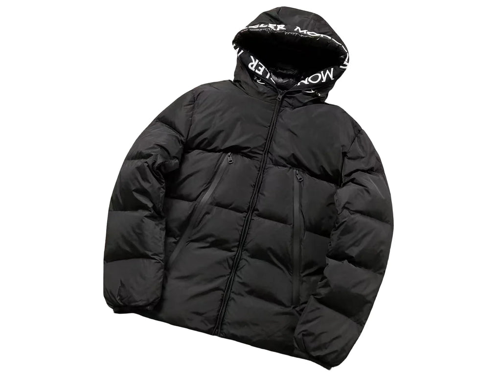Moncler Logo-Hood Puffer Jacket – Black