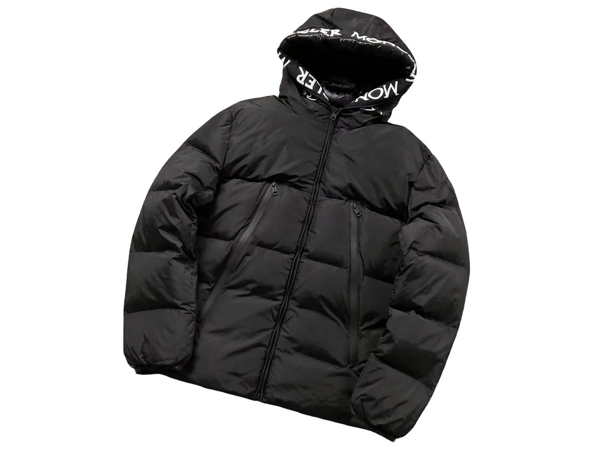 Moncler Logo-Hood Puffer Jacket – Black