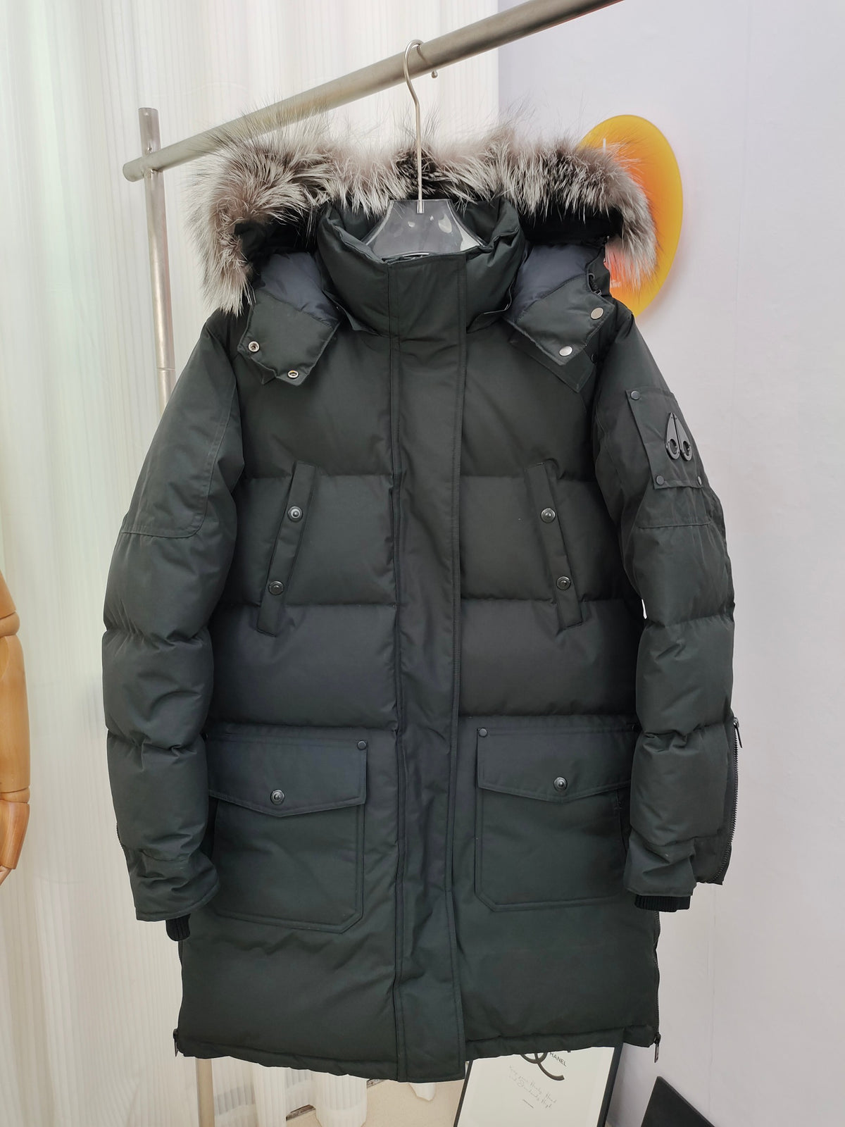 Moose Knuckles Women's Long Down Parka with Fur-Trim Hood