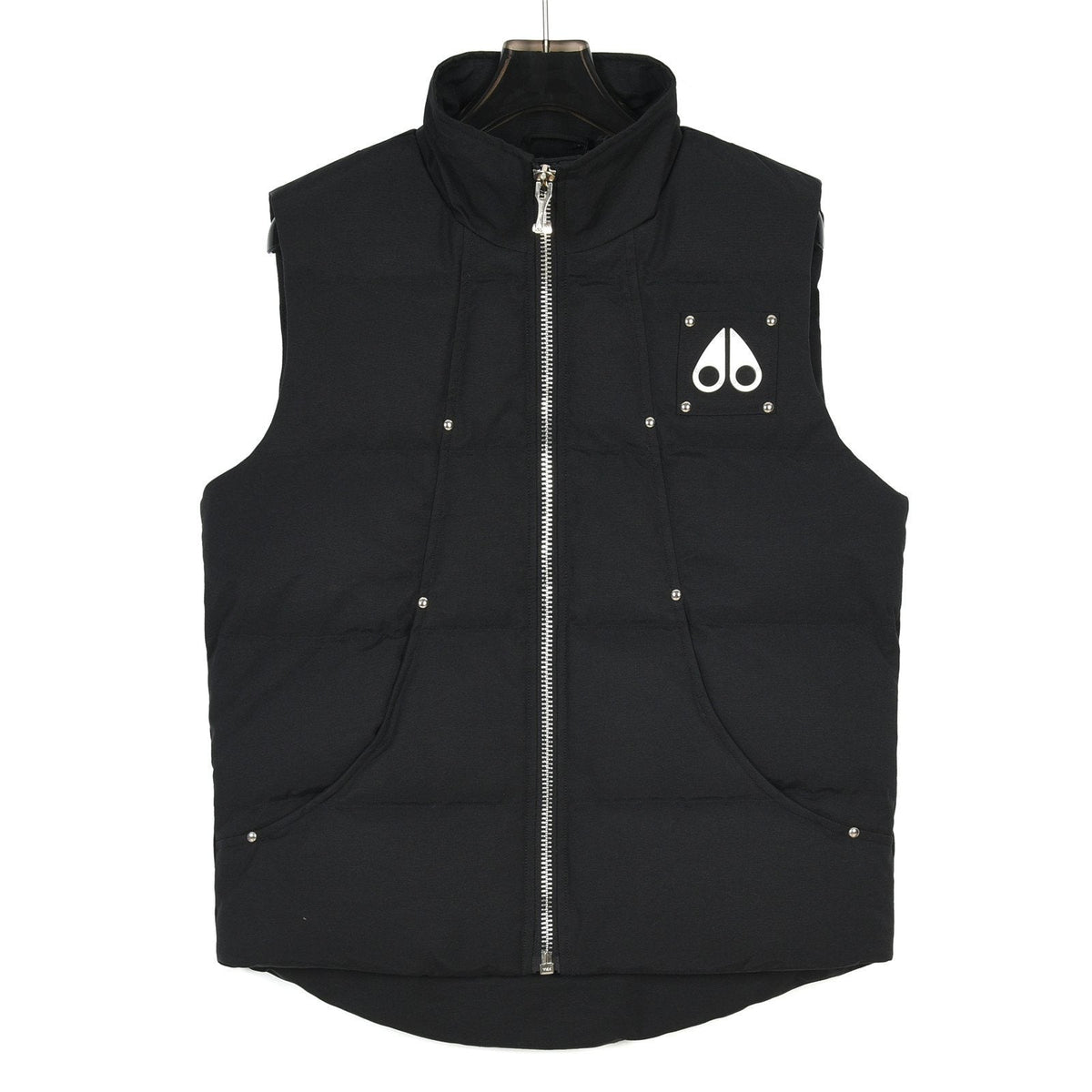 Moose Knuckles Quilted Down Vest with Stand Collar
