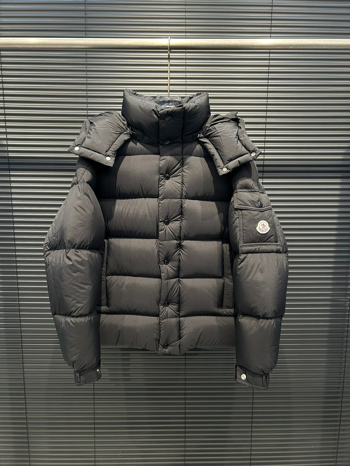 Moncler Maya Matte Hooded Puffer Jacket - Black