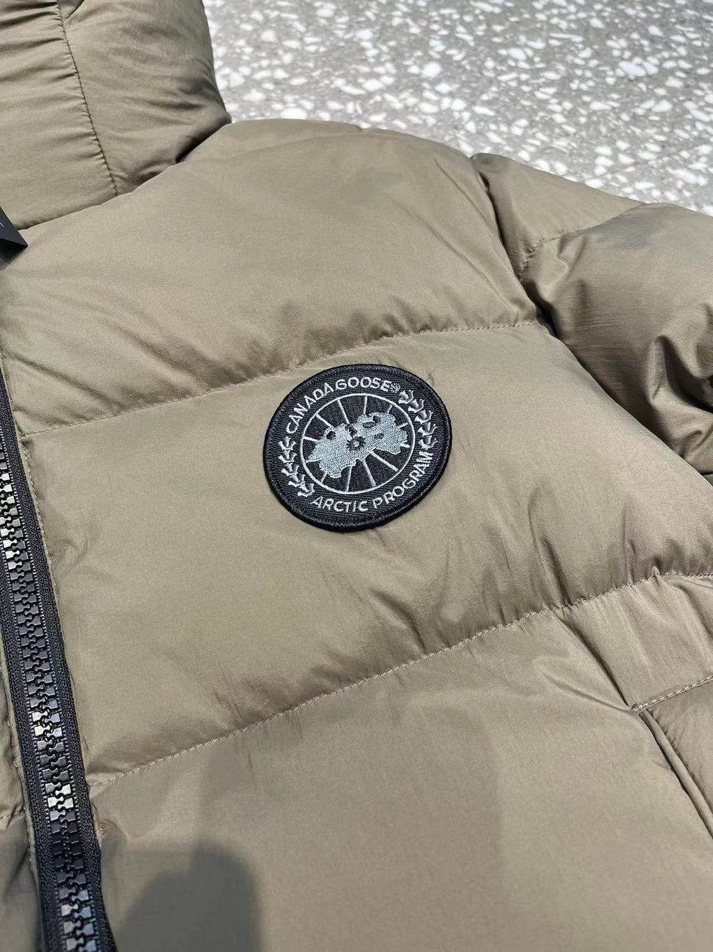 Canada Goose Black Label Hooded Puffer Jacket with Chest Logo