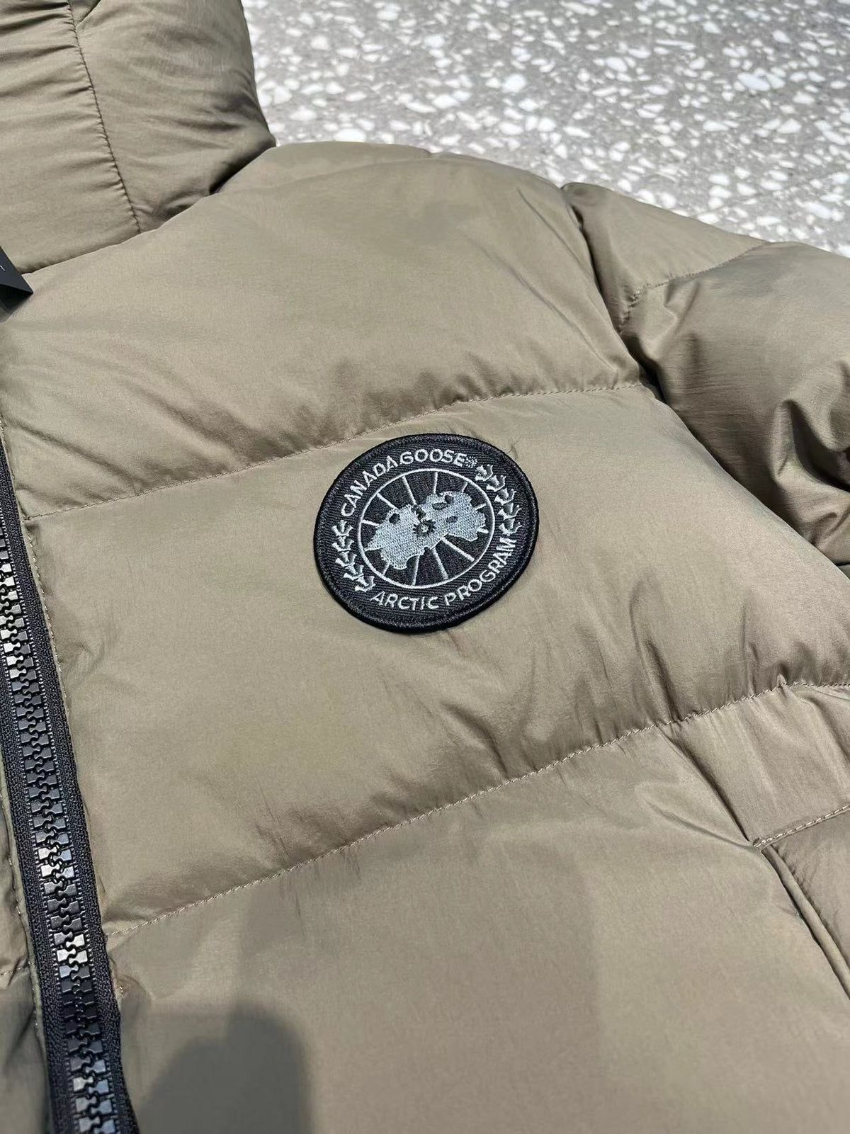 Canada Goose Black Label Hooded Puffer Jacket with Chest Logo