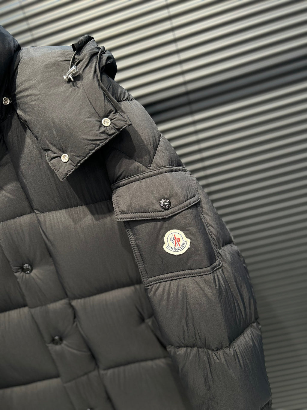 Moncler Maya Longline Matte Hooded Puffer Coat - Black