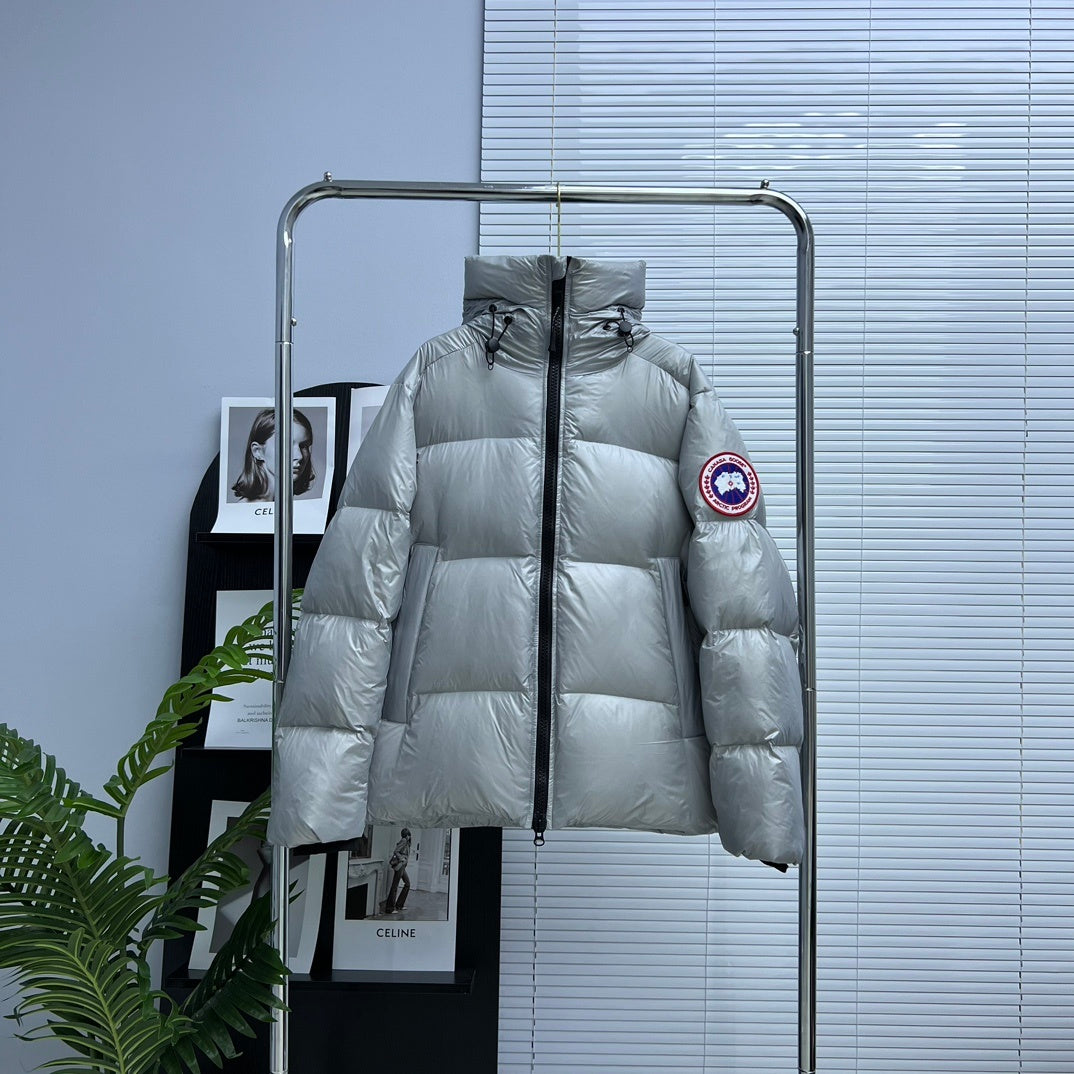 Canada Goose Crofton Hooded Down Puffer Jacket – Silver