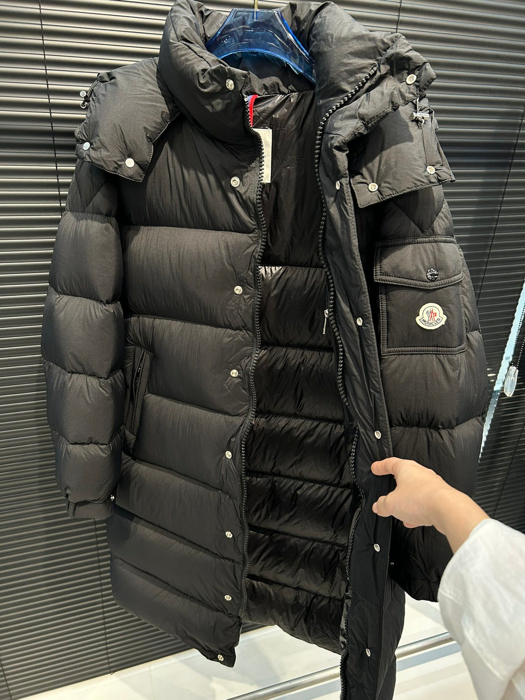 Moncler Maya Longline Matte Hooded Puffer Coat - Black