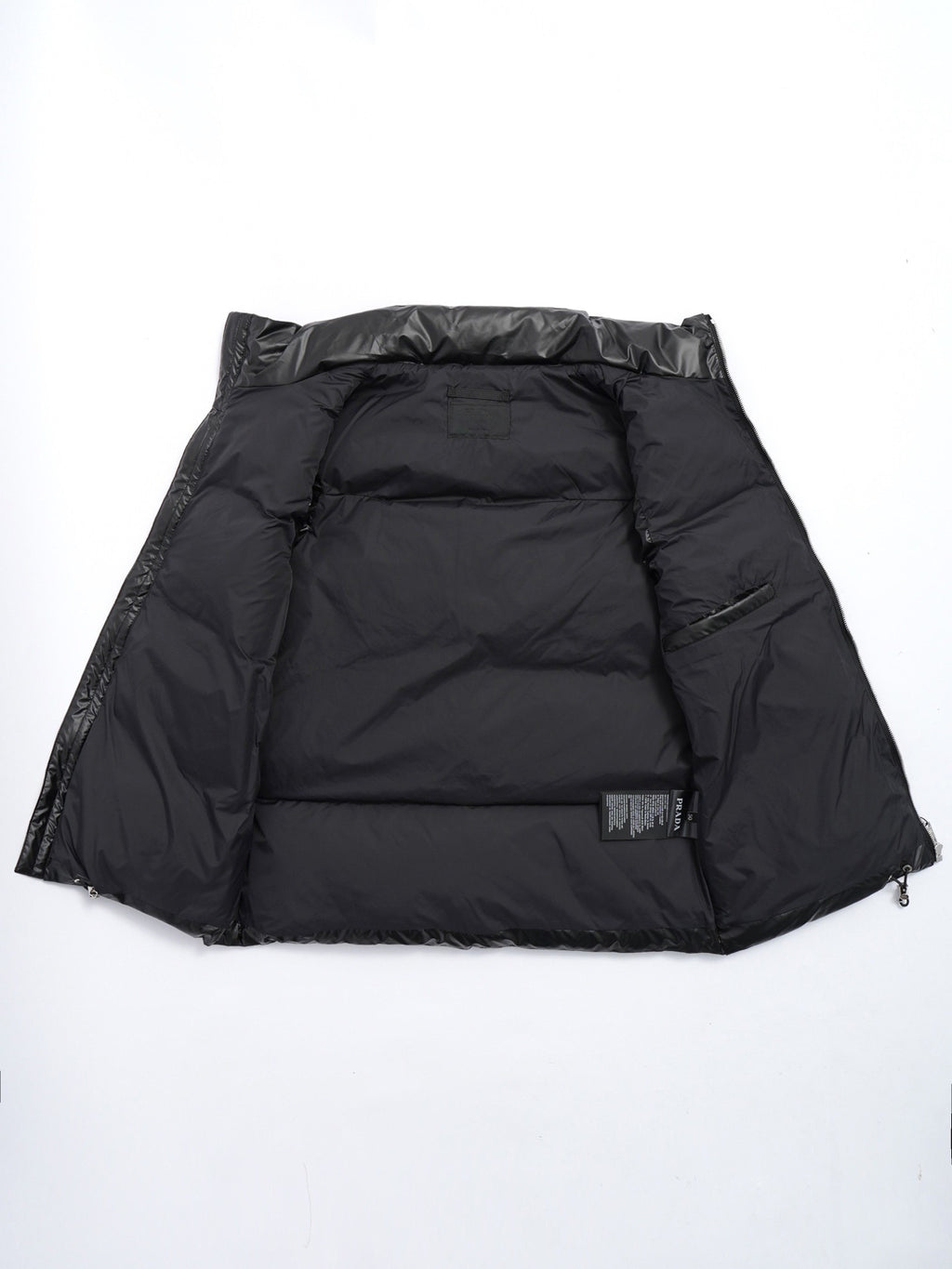 Prada Stand-Collar Quilted Puffer Vest - Black