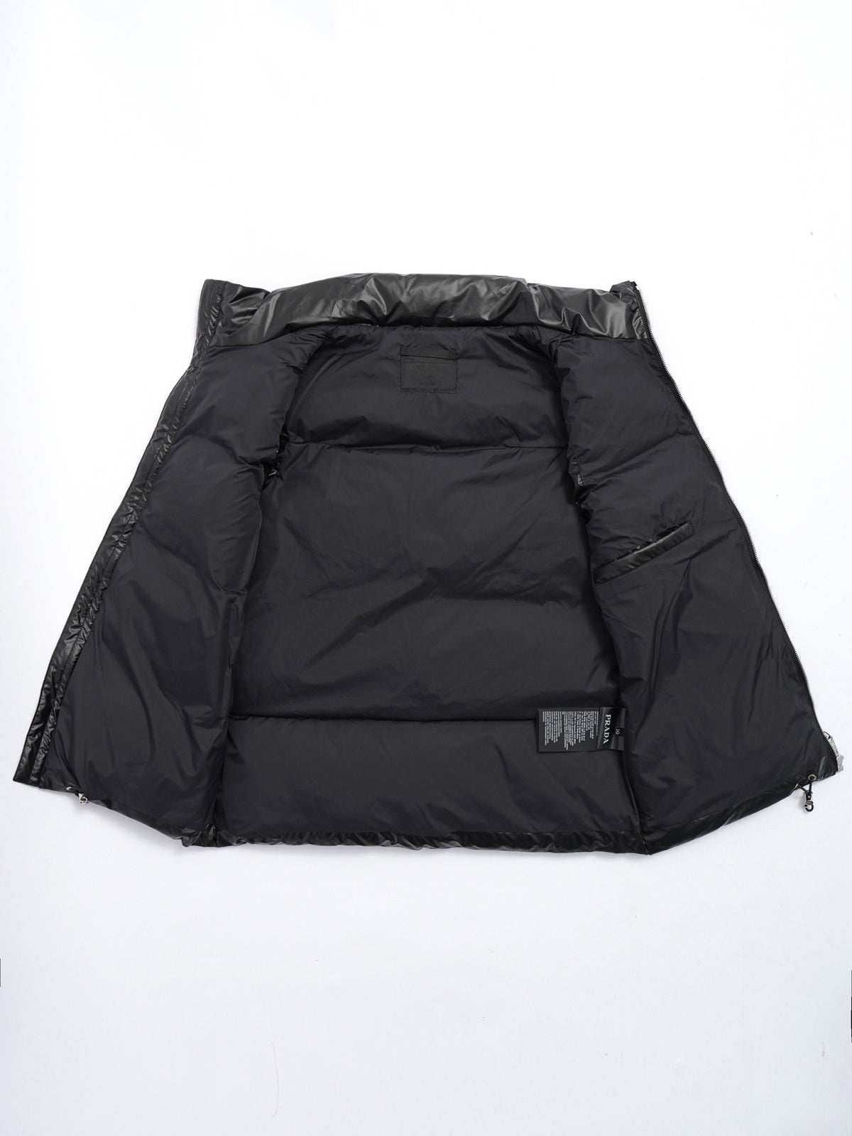 Prada Stand-Collar Quilted Puffer Vest - Black