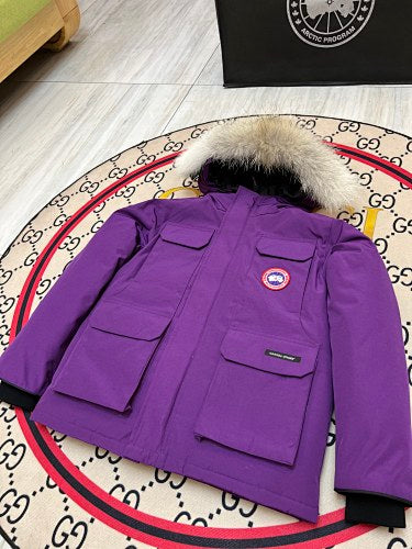 Canada Goose Kids' Unisex Hooded Parka with Fur-Look Trim