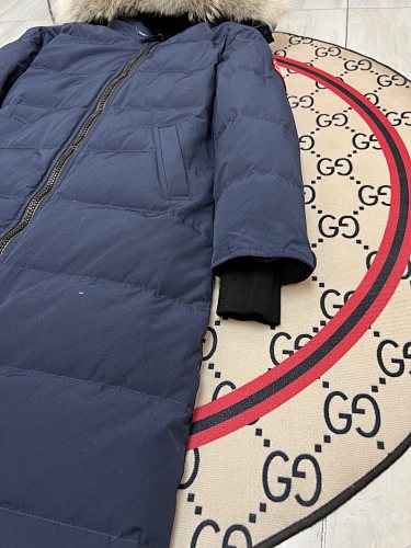 Canada Goose Women's Longline Hooded Puffer Coat with Fur-Look Trim