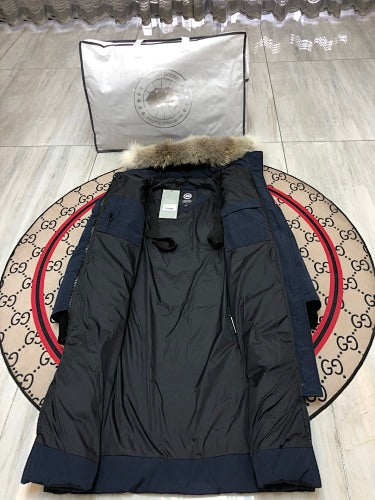 Canada Goose Women's Longline Hooded Puffer Coat with Fur-Look Trim