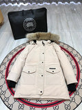 Canada Goose Women's Hooded Parka with Fur-Look Trim - Cream