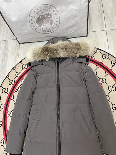 Canada Goose Women's Longline Hooded Puffer Coat with Fur-Look Trim