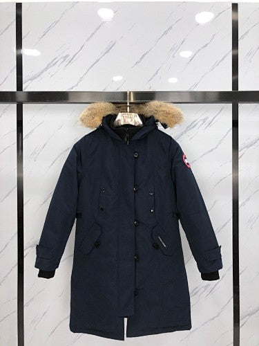 Canada Goose Red Longline Hooded Parka with Toggle Details