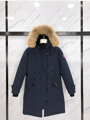 Canada Goose Red Longline Hooded Parka with Toggle Details