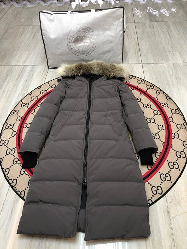 Canada Goose Women's Longline Hooded Puffer Coat with Fur-Look Trim