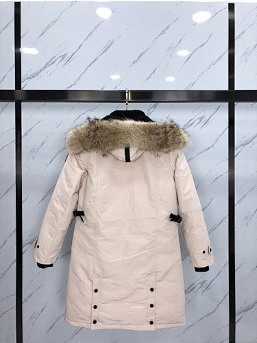 Canada Goose Red Longline Hooded Parka with Toggle Details
