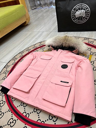 Canada Goose Kids' Unisex Hooded Parka with Fur-Look Trim