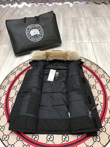Canada Goose Unisex Hooded Parka with Fur-Look Trim
