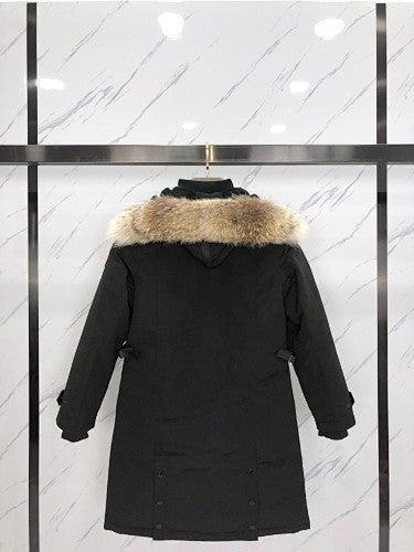 Canada Goose Red Longline Hooded Parka with Toggle Details