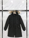 Canada Goose Red Longline Hooded Parka with Toggle Details