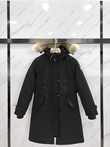 Canada Goose Red Longline Hooded Parka with Toggle Details