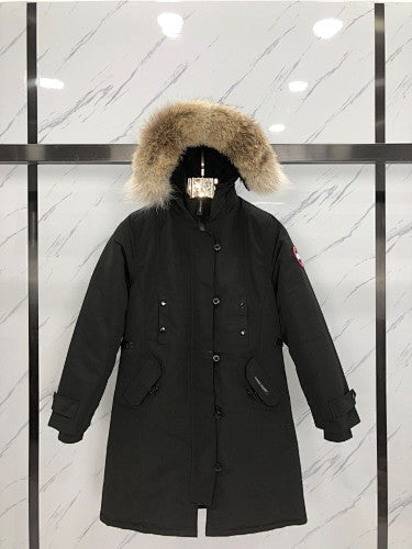 Canada Goose Red Longline Hooded Parka with Toggle Details