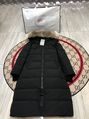 Canada Goose Women's Longline Hooded Puffer Coat with Fur-Look Trim