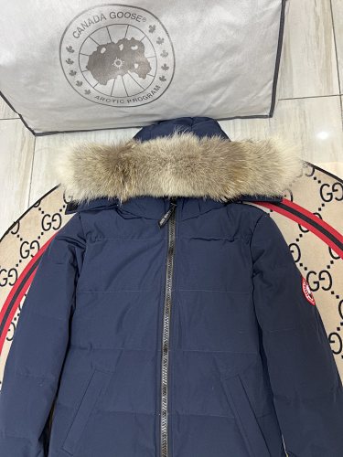 Canada Goose Women's Longline Hooded Puffer Coat with Fur-Look Trim